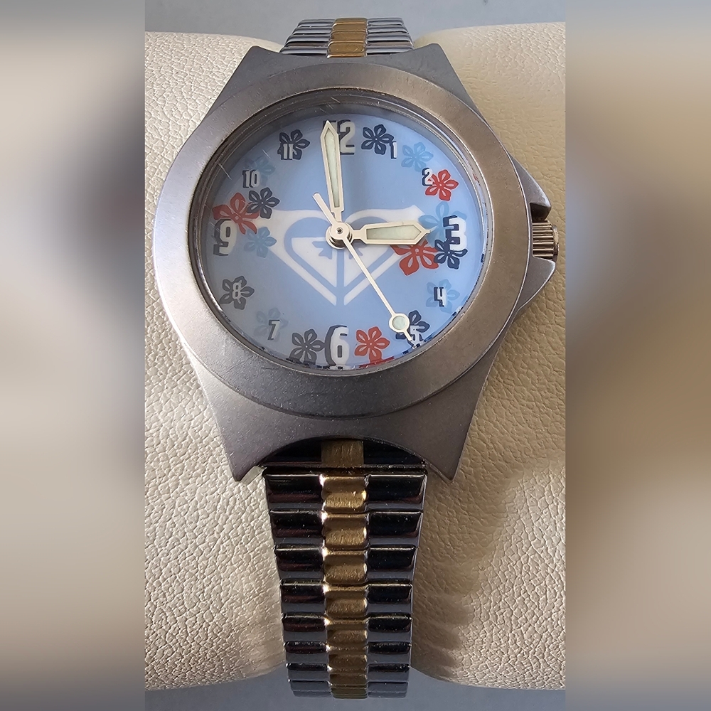 Roxy Women's Watch Blue Dial Gold and Silver Tone Works